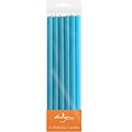 JAM Paper® Tall Birthday Candle Sticks, 5 x 1/4, Blue, 12/Pack (52675606727)