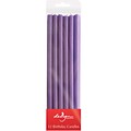 JAM Paper® Tall Birthday Candle Sticks, 5 x 1/4, Purple, 12/Pack (52675606723)