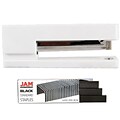 JAM Paper® Office & Desk Sets, (1) Stapler (1) Pack of Staples, White and Black, 2/pack