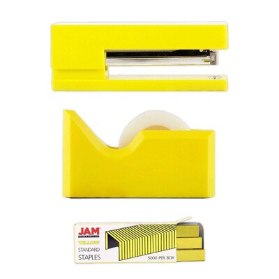 JAM PaperOffice & Desk Sets, (1) Tape Dispenser (1) Stapler (1) Pack of Staples,  20 Sheet Capacity,