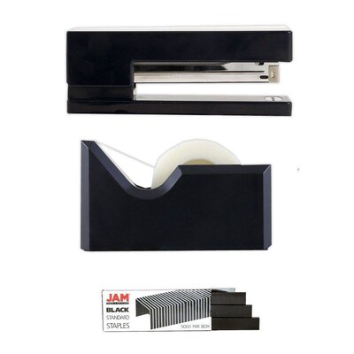 JAM PaperOffice & Desk Sets, (1) Tape Dispenser (1) Stapler (1) Pack of Staples, 20 Sheet Capacity,