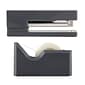 JAM Paper® Office & Desk Sets, (1) Stapler (1) Tape Dispenser, Grey, 2/pack