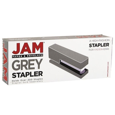 JAM Paper® Office & Desk Sets, (1) Stapler (1) Tape Dispenser, Grey, 2/pack
