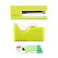 JAM Paper® Office & Desk Sets, 1 Lime Green Tape Dispenser, 1 Lime Green Stapler & 1 Pack of Green Staples, 3/Pack (33758lggr)