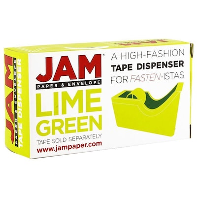 JAM Paper® Office & Desk Sets, 1 Lime Green Tape Dispenser, 1 Lime Green Stapler & 1 Pack of Green Staples, 3/Pack (33758lggr)