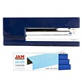 JAM Paper® Office & Desk Sets, (1) Stapler (1) Pack of Staples, Navy and Blue, 2/pack