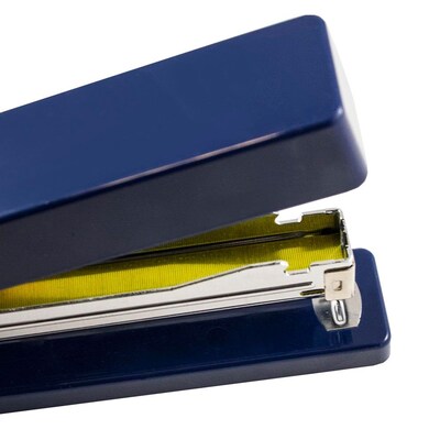 JAM PaperOffice & Desk Sets, (1) Stapler (1) Pack of Staples, 20 Sheet Capacity, Navy and Yellow (3375NBYW)