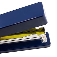JAM PaperOffice & Desk Sets, (1) Stapler (1) Pack of Staples, 20 Sheet Capacity, Navy and Yellow (33
