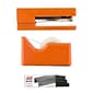 JAM PaperOffice & Desk Sets, (1) Tape Dispenser (1) Stapler (1) Pack of Staples, 20 Sheet Capacity, Orange and Black (33758ORBK