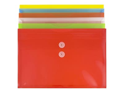 JAM Paper Poly Envelopes with Button & String Tie Closure , 1 Expansion, Legal Size, Assorted Color