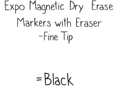 Expo Magnetic Dry Erase Markers, Fine Tip, Black, 4/Pack (1944745)