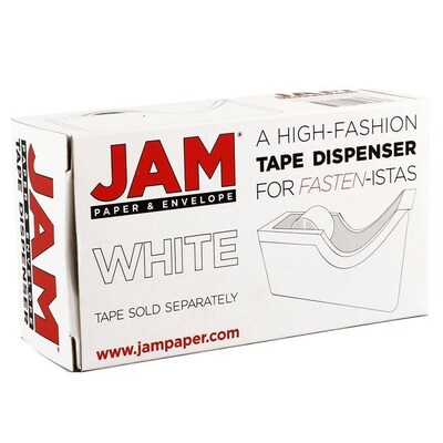 JAM PaperOffice & Desk Sets, (1) Tape Dispenser (1) Stapler (1) Pack of Staples, 20 Sheet Capacity, White and Black (33758WHbk)