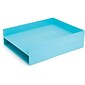 Poppin Front Loading Letter Trays, Aqua, 2/Pack (100220)