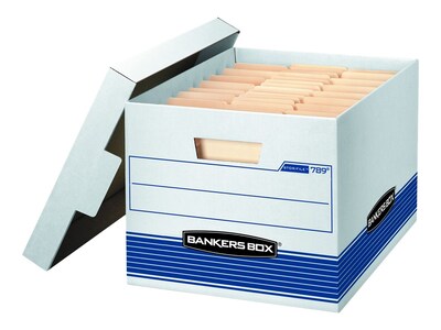 Bankers Box Stor/File™ Medium-Duty FastFold File Storage Boxes, Lift-Off Lid, Letter/Legal Size, Whi