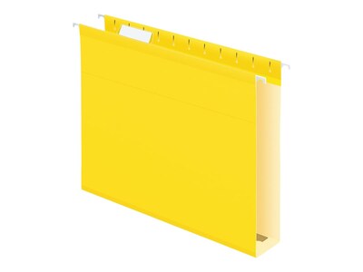 Pendaflex Hanging File Folders, 2 Expansion, Letter Size, Yellow, 25/Box (PFX 04152x2 YEL)