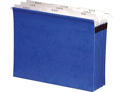 Pendaflex SureHook Expanding File, 5.25" Expansion, A-Z Index, Letter Size, 9-Pocket, Blue (PFX 59225)