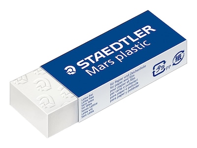 Staedtler Mars Plastic Erasers, White, 20/Box (526 50)