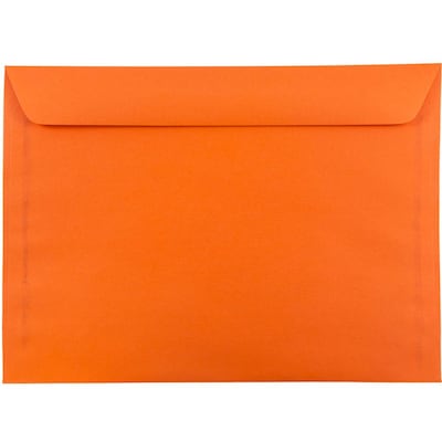 JAM Paper Booklet Envelope, 9 x 12, Orange, 250/Box (5156772H)