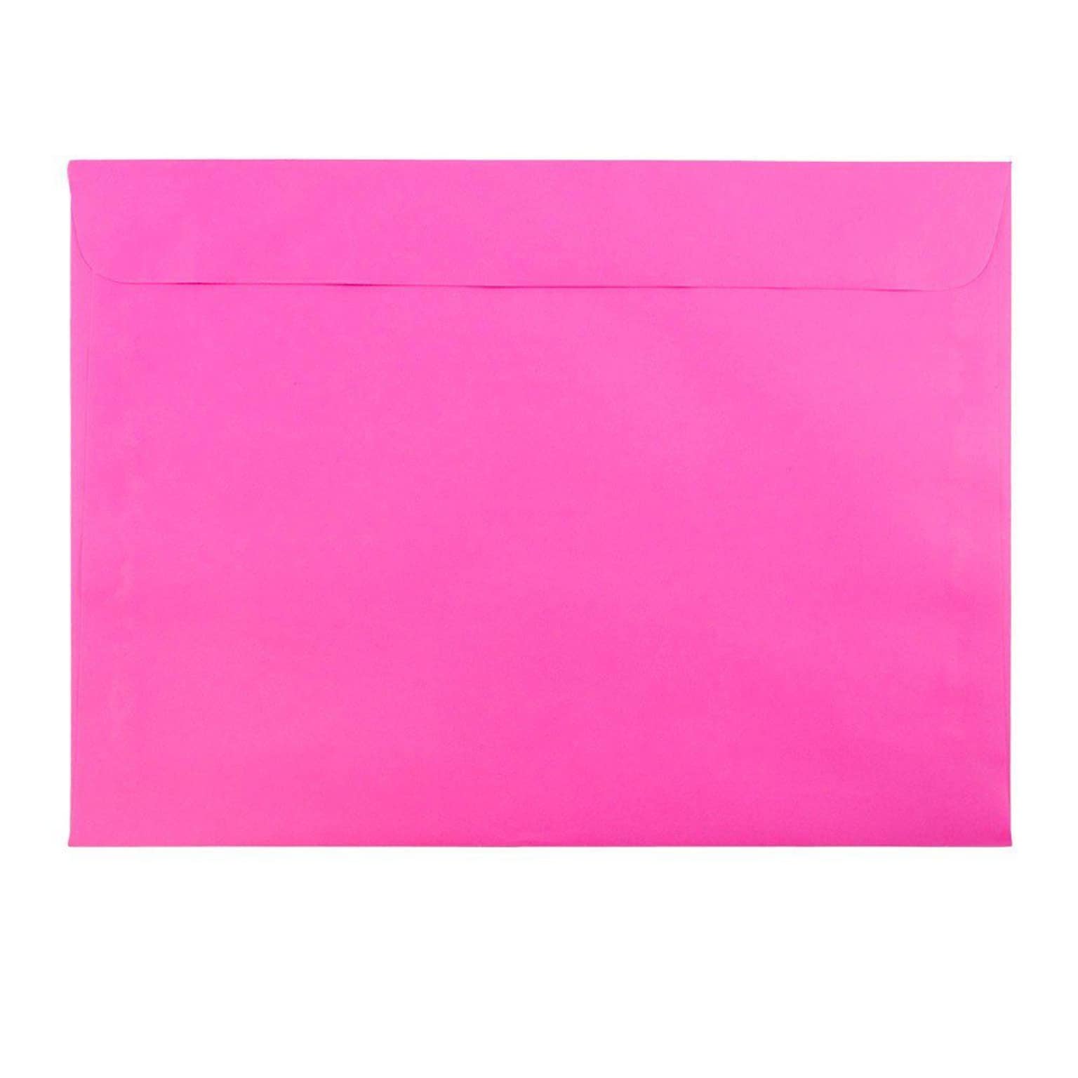 JAM Paper 9 x 12 Booklet Colored Envelopes, Ultra Fuchsia Pink, 50/Pack (5156770i)