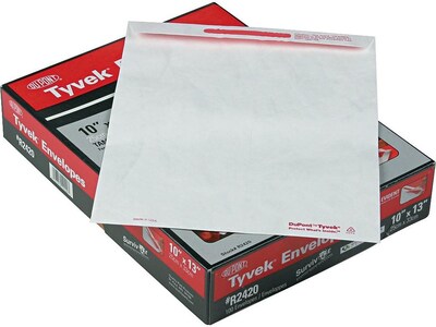 Quality Park Survivor Tyvek Self Seal Catalog Envelopes, 10" x 13", White, 100/Box (QUAR2420)