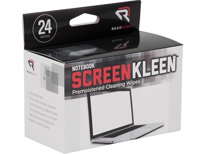 Read Right ScreenKleen Laptop Screen Cleaning Wipes, 24/Box (RR1217)