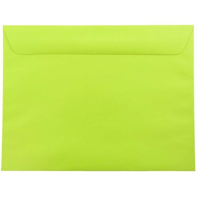 JAM Paper 9 x 12 Booklet Colored Envelopes, Ultra Lime Green, 100/Pack (5156771c)