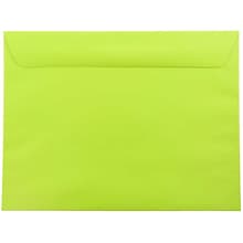 JAM Paper 9 x 12 Booklet Colored Envelopes, Ultra Lime Green, 100/Pack (5156771c)