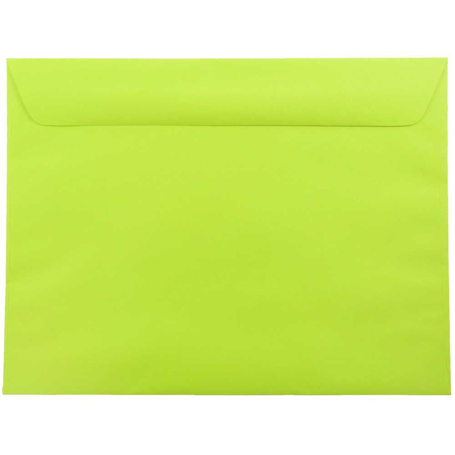 JAM Paper 9 x 12 Booklet Colored Envelopes, Ultra Lime Green, 50/Pack (5156771i)