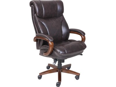 La-Z-Boy Trafford Faux Leather Executive Big & Tall Chair, 400 lb. Capacity, Vino Brown (45782OSS)