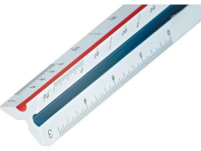 Staedtler Mars 12 Plastic Engineer Ruler, White (987 18-34BK)