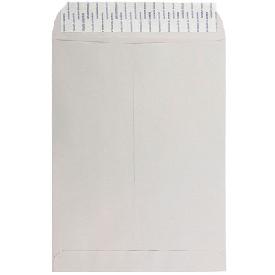 JAM Paper 9 x 12 Open End Catalog Envelopes with Peel and Seal Closure, Light Grey, 10/Pack (1293111