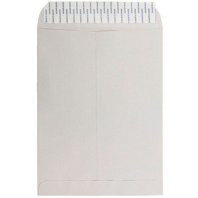 JAM Paper Open End Open End Catalog Envelope, 9" x 12", Light Grey, 100/Pack (12931115C)