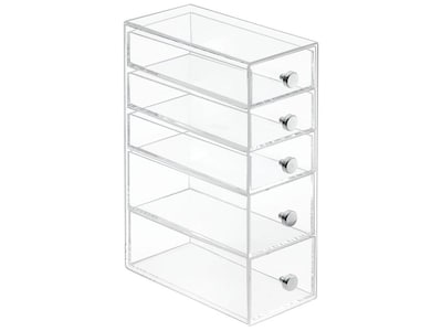 InterDesign Clarity 5 Drawers Desktop Storage, Clear (39560)