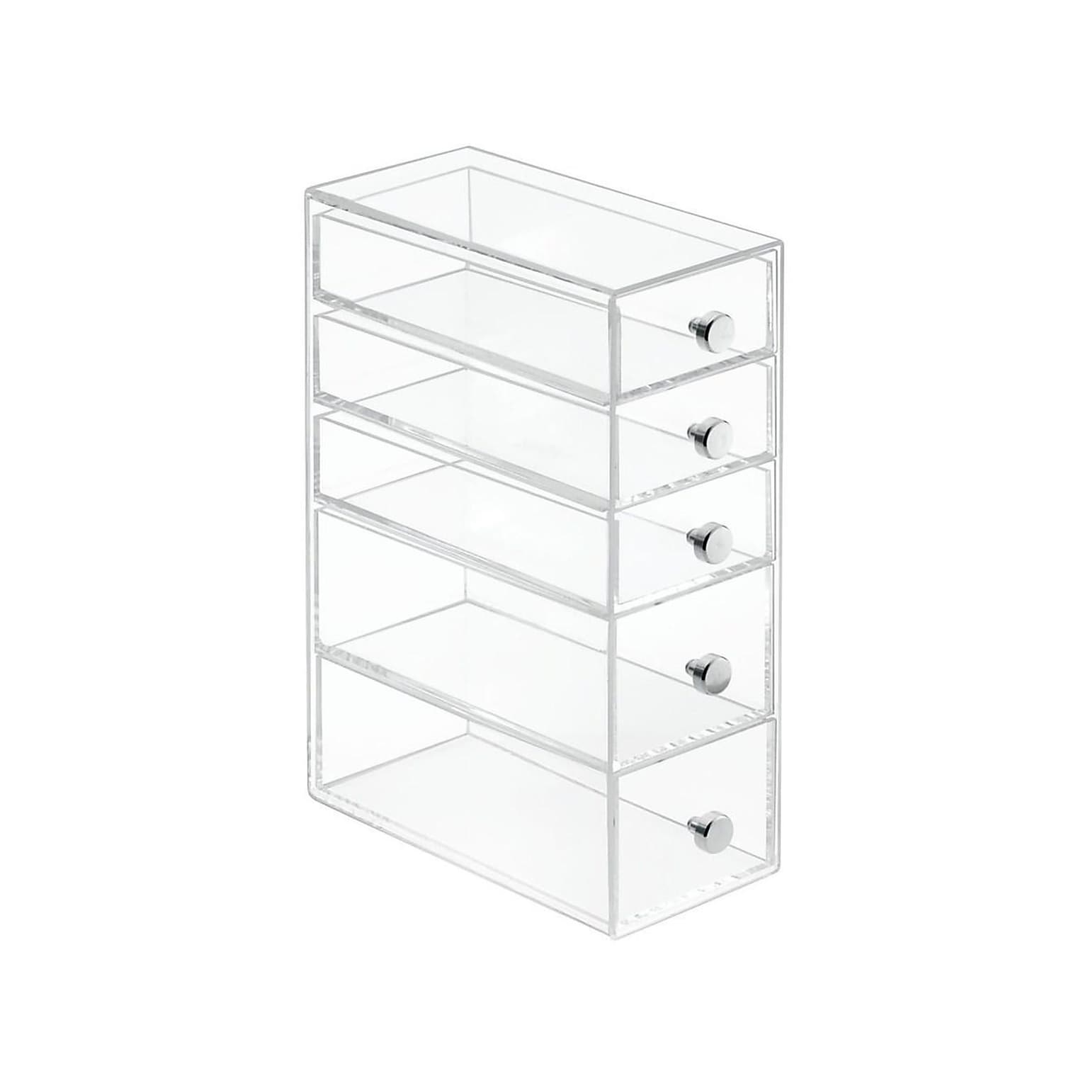 InterDesign Clarity 5 Drawers Desktop Storage, Clear (39560)