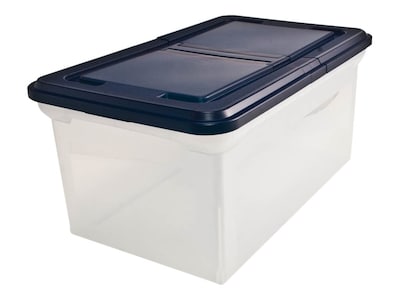 Advantus Extra Capacity File Storage Box with Lid, Letter Size, Clear/Navy (AVT-55797)