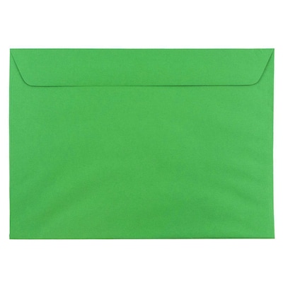 JAM Paper 9 x 12 Booklet Envelopes, Green Recycled, 100/Pack (154124c)