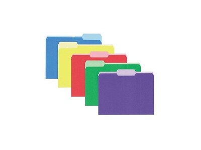 Pendaflex Recycled File Folder, 1/3-Cut Tab, Assorted, Letter Size, Assorted Colors, 30/Pack (84370)