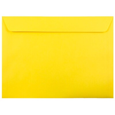 JAM Paper 9 x 12 Booklet Colored Envelopes, Yellow Recycled, 100/Pack (5156775c)