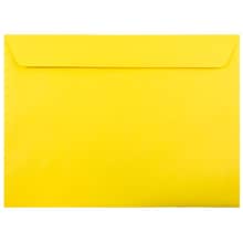 JAM Paper 9 x 12 Booklet Colored Envelopes, Yellow Recycled, 100/Pack (5156775c)