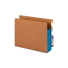 Smead End Tab File Pocket, 3-1/2 Expansion, Letter Size, Redrope with Blue Gusset, 10/Box (73679)