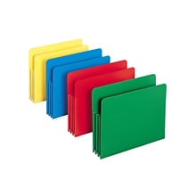 Smead Heavy Duty Poly File Pockets, 3-1/2 Expansion, Letter Size, Assorted Colors, 4/Box (73500)