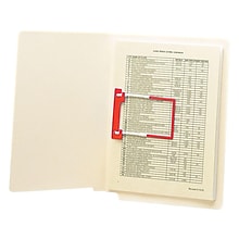 Smead U-Clip Bonded Fasteners, #1, Red/White, 100/Box (68260)