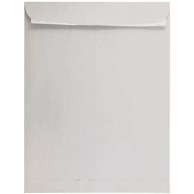 JAM Paper 12 x 15 1/2 Kraft Open End Envelopes with Peel and Seal Closure, Light Grey Kraft, 100/Pack (12931117c)