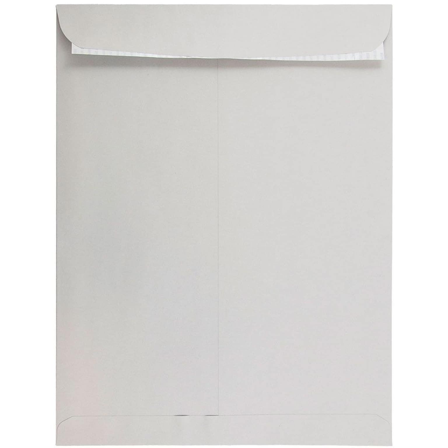 JAM Paper 12 x 15 1/2 Open End Envelopes with Peel and Seal Closure, Light Grey Kraft, 100/Pack (12931117c)