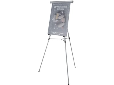 Quill Brand® Display Easel, 63, Silver Steel (28834-US/CC)