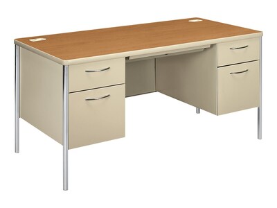 HON Mentor 60 Double Pedestal Desk, Harvest (HON88962CL)