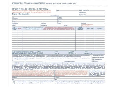 Adams 3-Part Carbonless Bill of Lading, 8.5L x 7.44W, 250 Sets/Book (B3876)