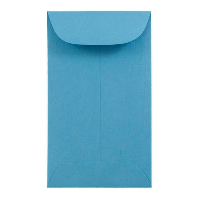JAM Paper #3 Coin Business Colored Envelopes, 2.5 x 4.25, Blue Recycled, 50/Pack (356730539i)