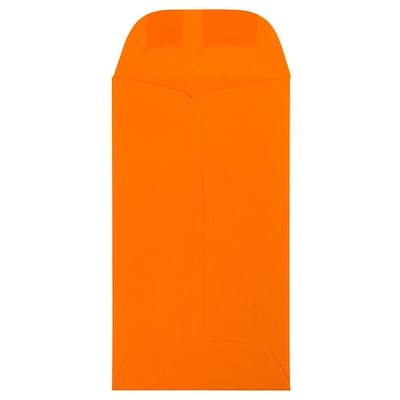 JAM Paper #6 Coin Business Colored Envelopes, 3.375 x 6, Orange Recycled, 50/Pack (356730558i)