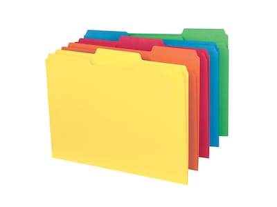 Smead Interior File Folders, 1/3-Cut Tab, Letter Size, Assorted Colors, 100/Box (10229)